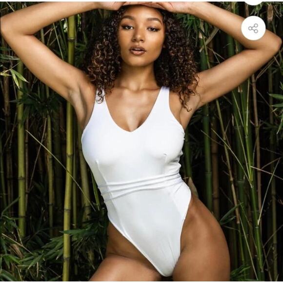 BuffBunny Other - BuffBunny Collection White One Piece Swimsuit Size Small NWT